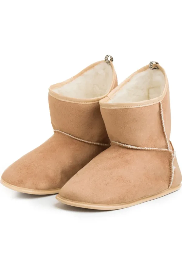 Danefæ Alwero Booties Ozy Velour Light Brown | Dame Hjemmesko