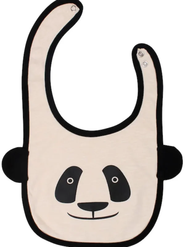Danefæ Baby Bib Black/Putty PANDA | Hagesmække