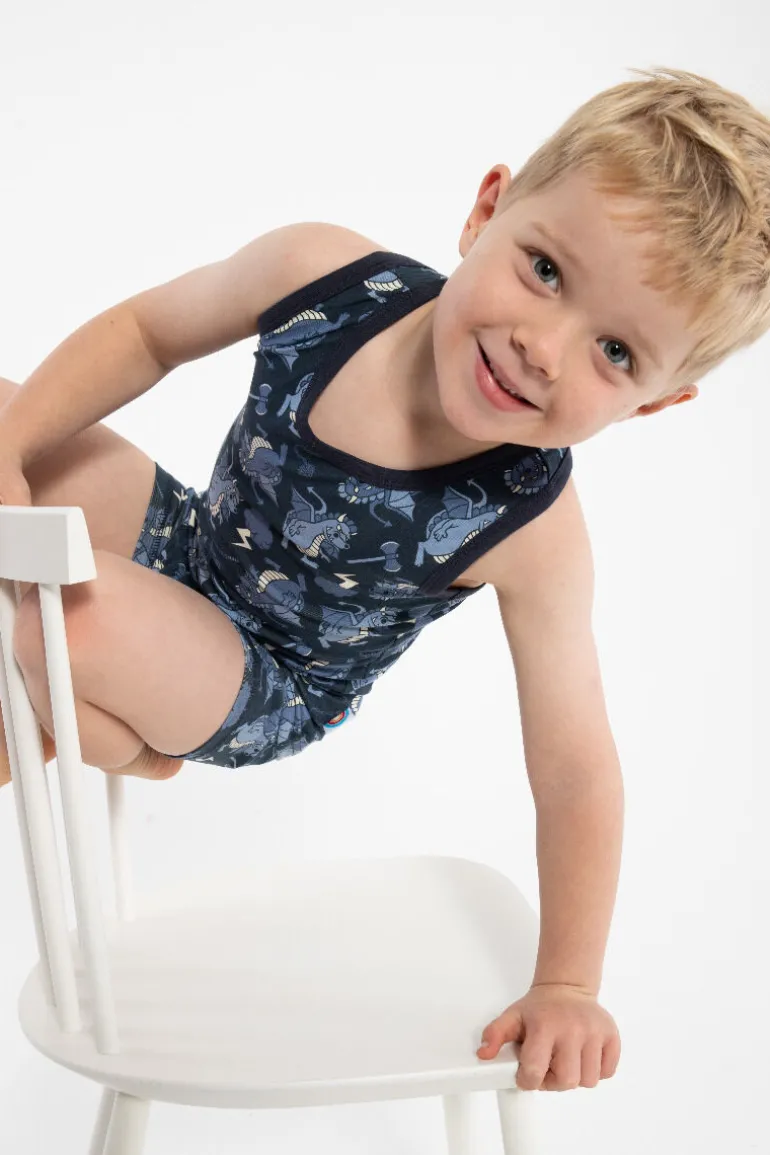 Danefæ BIFROST - Marsvin Underwear Blue Tone DRAGONS | Børn Undertøj | Undertøj