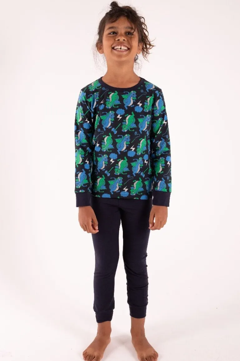 Danefæ BIFROST - Slumber Nightwear Dk Navy DRAGONS | Børn Nattøj
