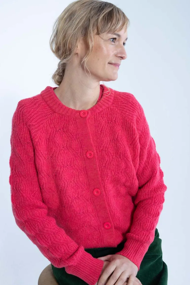 Danefæ Danadventure Wool Cardigan Power Pink | Dame Cardigan | Strik