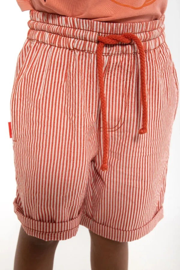 Danefæ Danalfred Searsucker Shorts Chalk/Bright Red | Børn Shorts