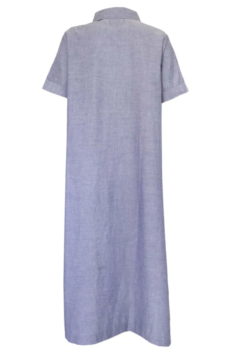 Danefæ Danapril SS Chambrey Dress - Denim blue | Dame Kjoler