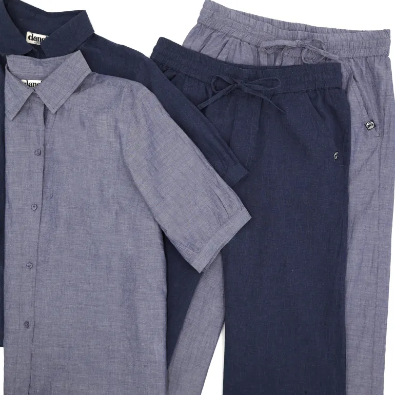 Danefæ Danapril SS Chambrey Dress - Denim blue | Dame Kjoler