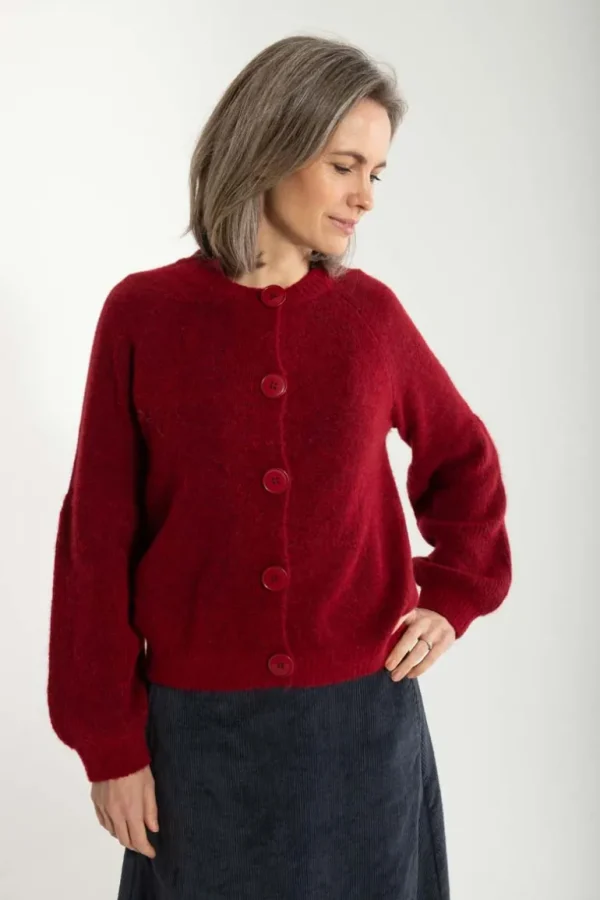 Danefæ Danarnaq Alpaca Cardigan Bordeaux | Dame Cardigan | Strik