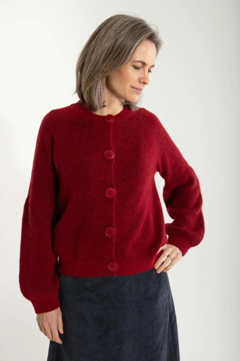 Danefæ Danarnaq Alpaca Cardigan Bordeaux | Dame Cardigan | Strik