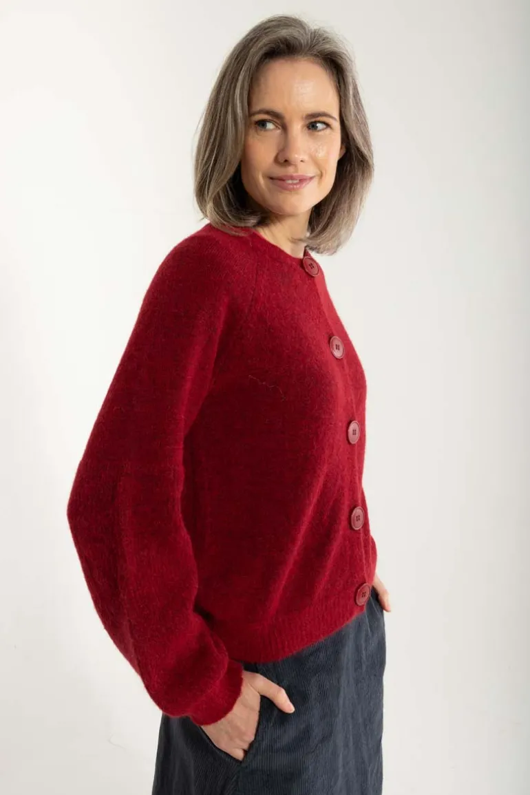 Danefæ Danarnaq Alpaca Cardigan Bordeaux | Dame Cardigan | Strik