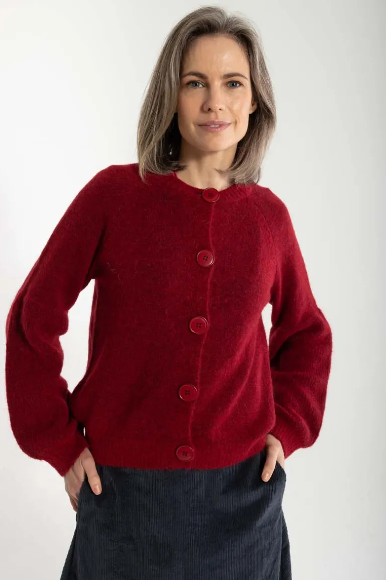 Danefæ Danarnaq Alpaca Cardigan Bordeaux | Dame Cardigan | Strik