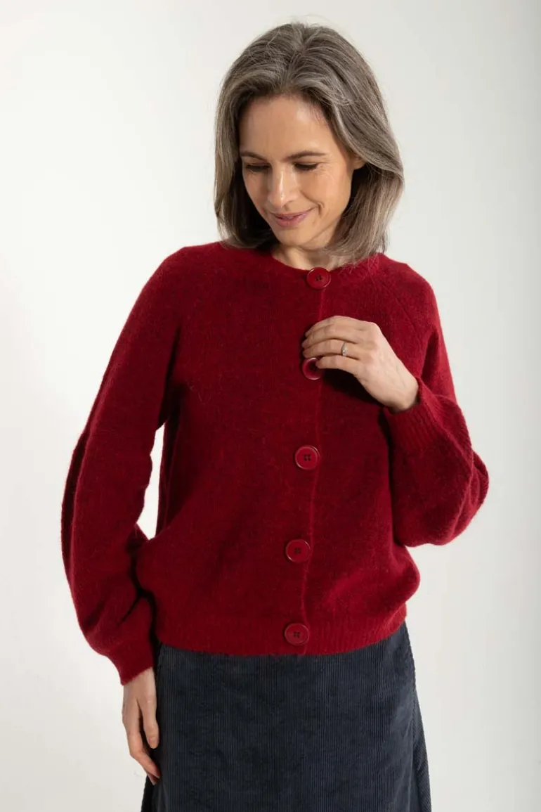 Danefæ Danarnaq Alpaca Cardigan Bordeaux | Dame Cardigan | Strik