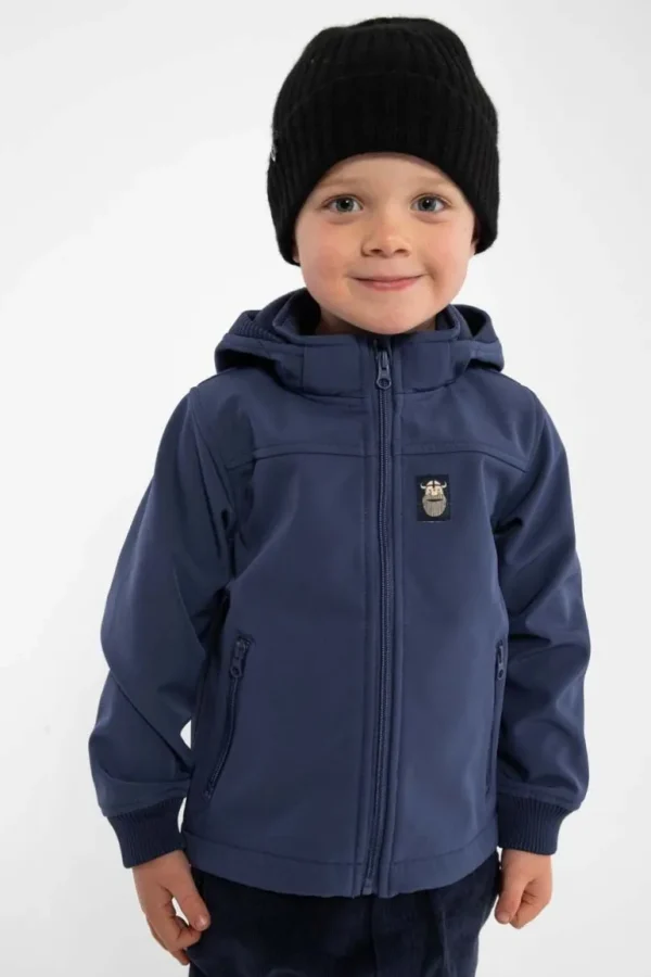 Danefæ Danebandit Softshell Grey Marine REFLECTIVE ERIK | Børn Softshelljakker