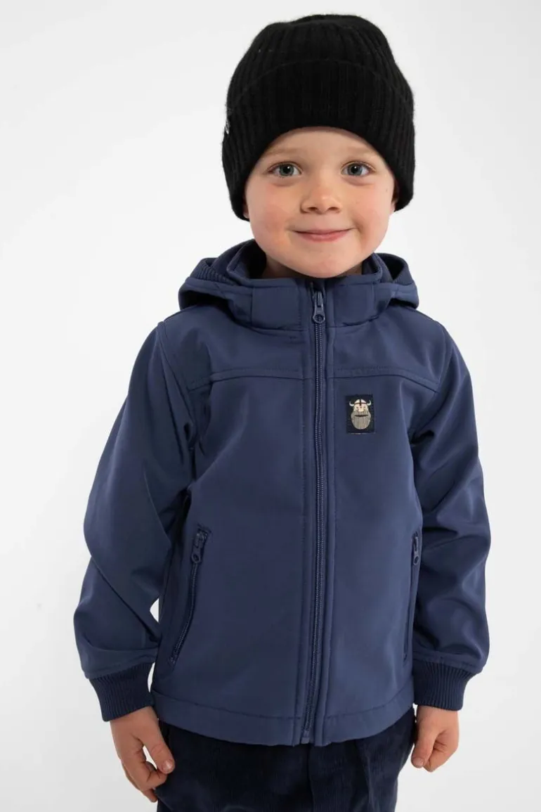 Danefæ Danebandit Softshell Grey Marine REFLECTIVE ERIK | Børn Softshelljakker