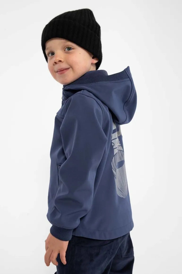 Danefæ Danebandit Softshell Grey Marine REFLECTIVE ERIK | Børn Softshelljakker