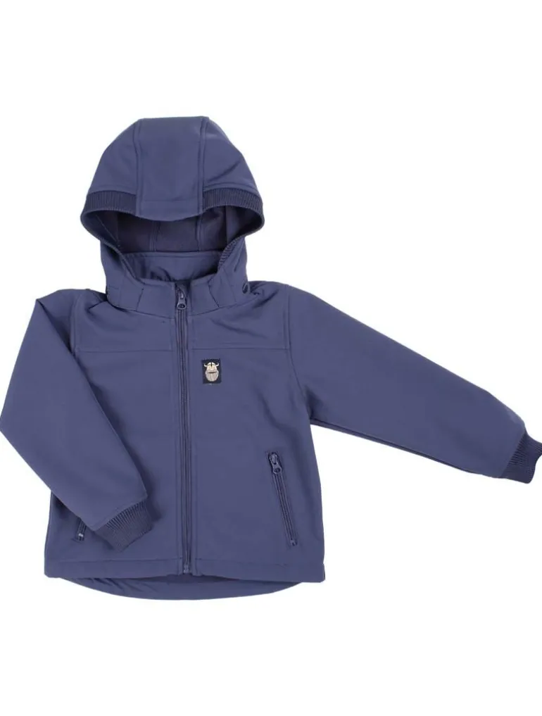 Danefæ Danebandit Softshell Grey Marine REFLECTIVE ERIK | Børn Softshelljakker