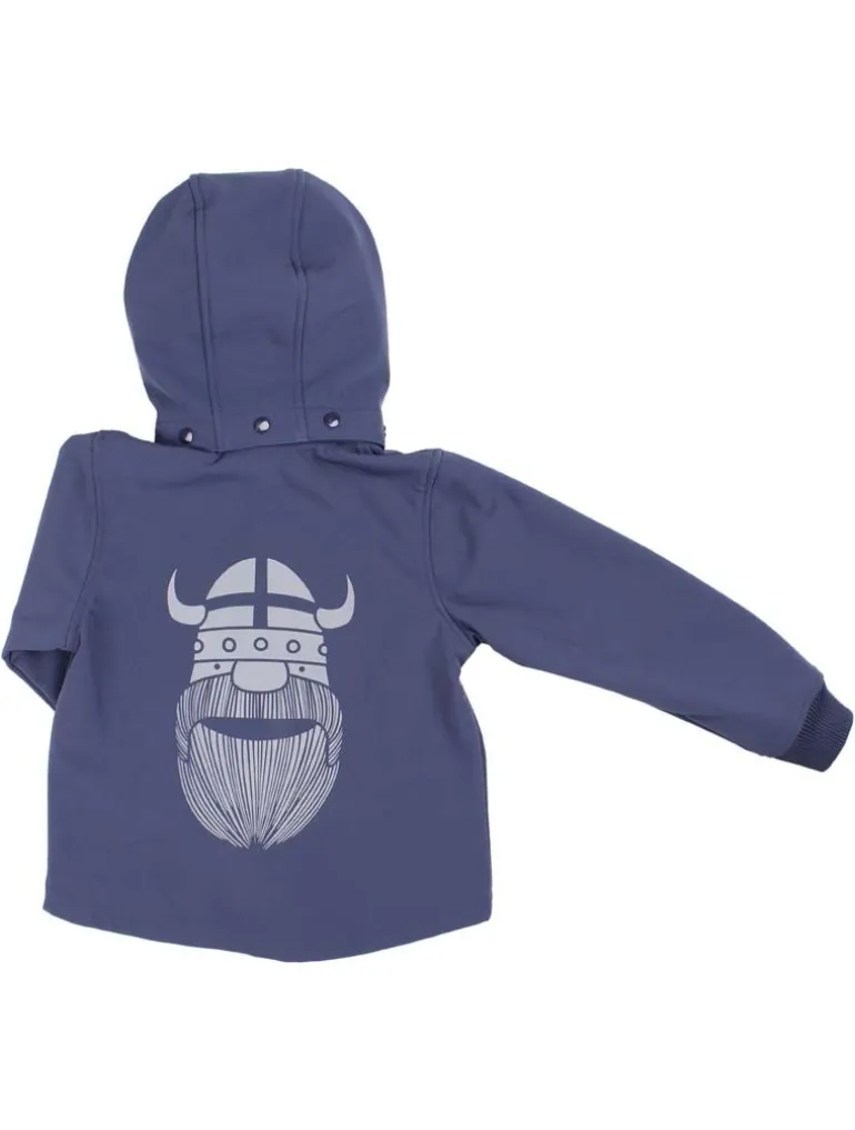 Danefæ Danebandit Softshell Grey Marine REFLECTIVE ERIK | Børn Softshelljakker