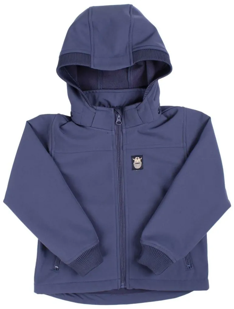 Danefæ Danebandit Softshell Grey Marine REFLECTIVE ERIK | Børn Softshelljakker