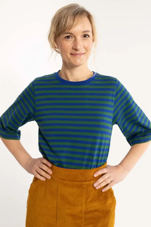 Danefæ Danebasic Glad Tee Deep Blue/Dark Pine | Dame T-shirts