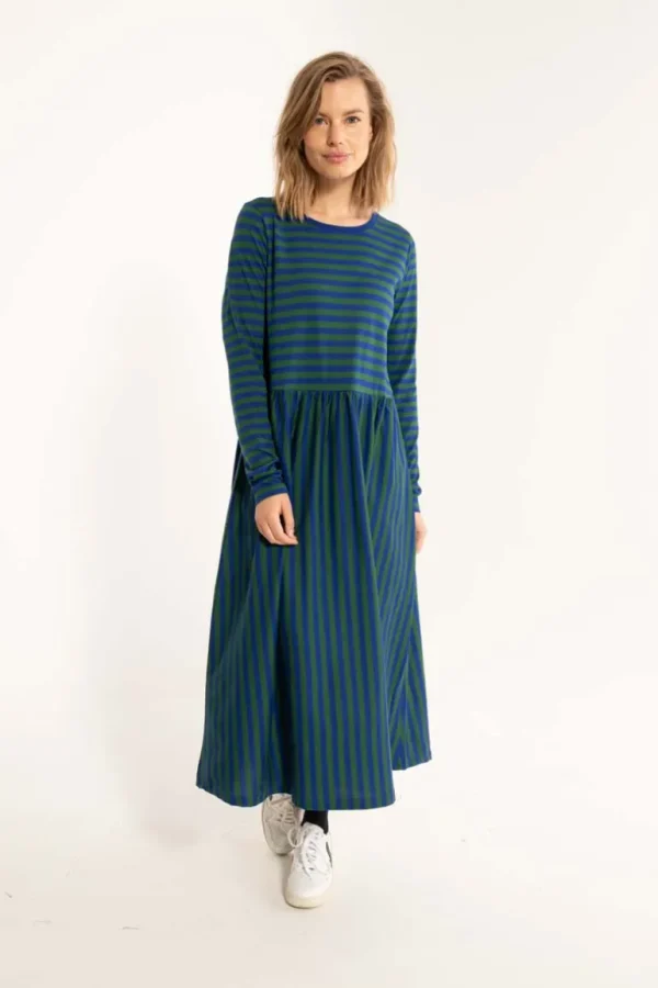 Danefæ Danebasic Kroeyer LS Dress Deep Blue/Dark Pine | Dame Kjoler