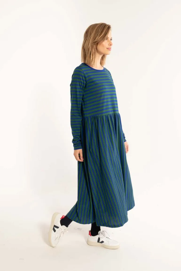 Danefæ Danebasic Kroeyer LS Dress Deep Blue/Dark Pine | Dame Kjoler