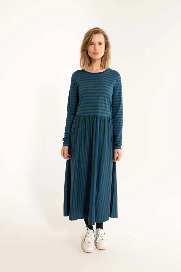 Danefæ Danebasic Kroeyer LS Dress Deep Blue/Dark Pine | Dame Kjoler