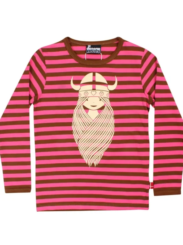 Danefæ Danebasic Longsleeve Bright Pink/Tobacco FREJA | Børn Bluser