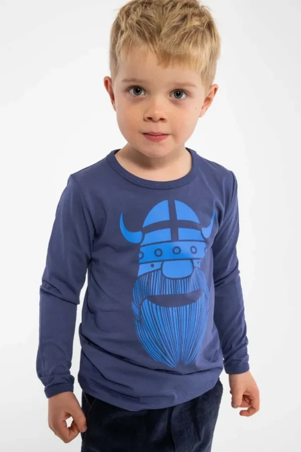 Danefæ Danebasic Longsleeve Grey Marine ERIK | Børn Bluser