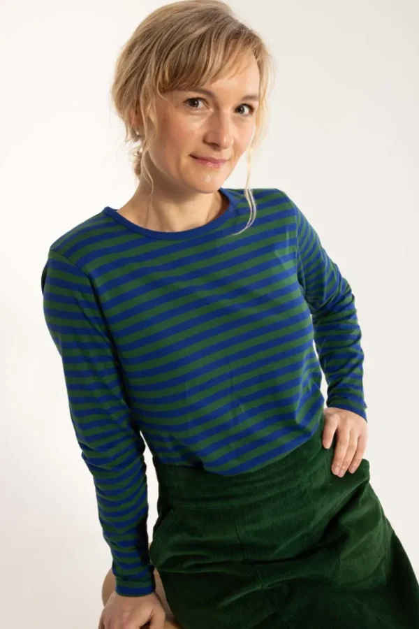 Danefæ Danebasic Merry LS Tee Deep Blue/Dark Pine | Dame Bluser