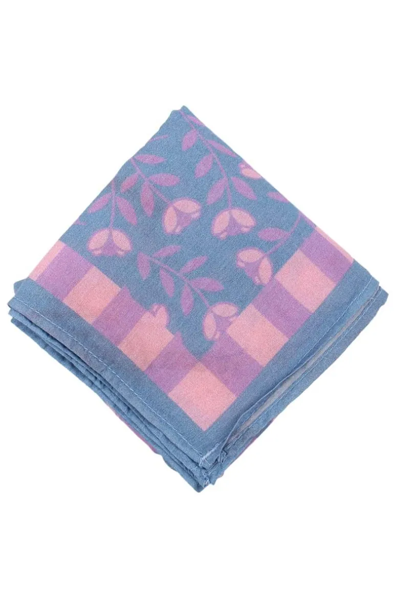 Danefæ Danebesser Scarf Light Blue BIG FLEURIE | Dame Tørklæder