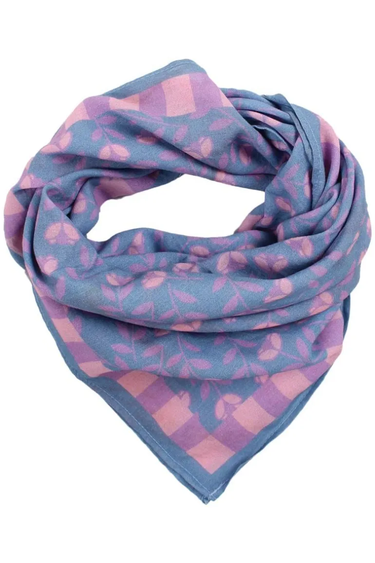 Danefæ Danebesser Scarf Light Blue BIG FLEURIE | Dame Tørklæder