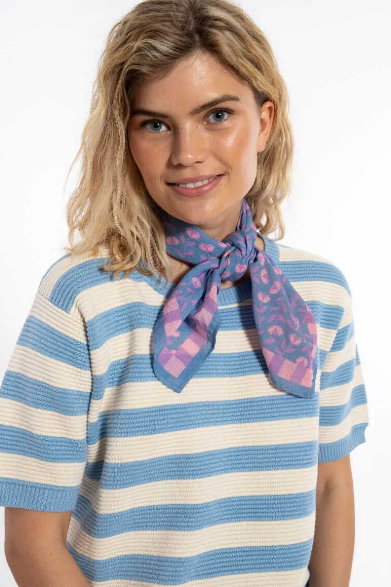Danefæ Danebesser Scarf Light Blue BIG FLEURIE | Dame Tørklæder