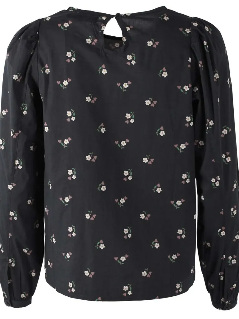 Danefæ Danebette Poplin Shirt Black MINIFLOWER | Dame Skjorter