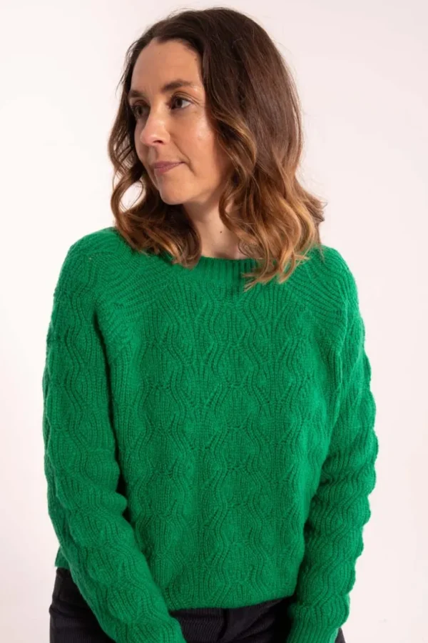 Danefæ Danebirdie Wool Sweater Grass Green | Dame Strik