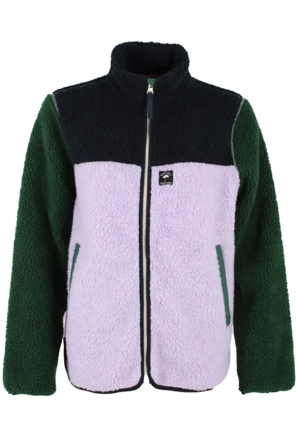 Danefæ Danebirk Fleece Zip-Up Dk Navy/Lt Viola/Dk Forrest | Dame Fleece