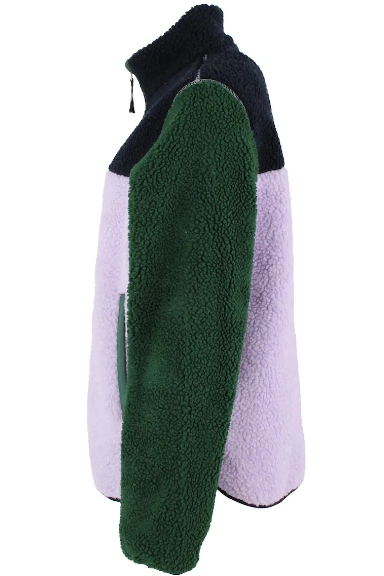 Danefæ Danebirk Fleece Zip-Up Dk Navy/Lt Viola/Dk Forrest | Dame Fleece