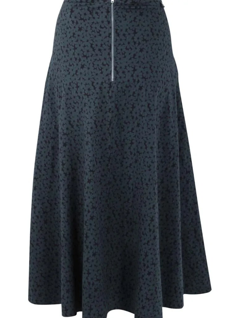 Danefæ Danebrava Poplin Skirt Dark Slate FLOWERY | Dame Nederdele