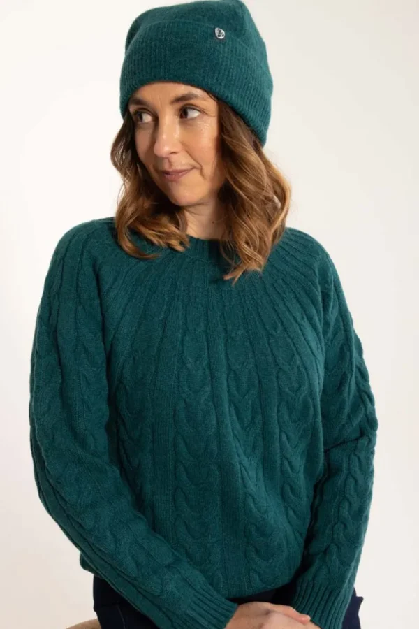 Danefæ Danecables Wool Sweater Dark Slate | Dame Strik