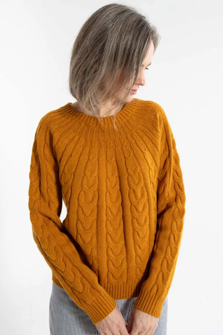 Danefæ Danecables Wool Sweater Golden Honey | Dame Strik