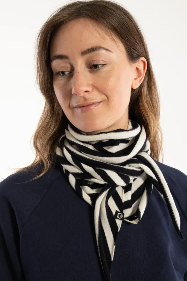 Danefæ Danechic Merino Scarf - Navy/chalk | Dame Tørklæder