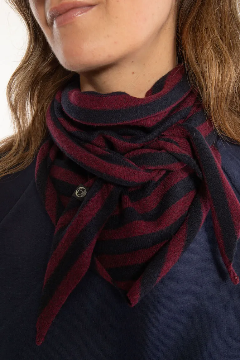 Danefæ Danechic Merino Scarf - Navy/Dk Bdx | Dame Tørklæder