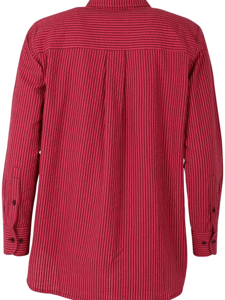 Danefæ Daneclassic Searsucker Shirt Dark Bordeaux/Power Pink | Dame Skjorter