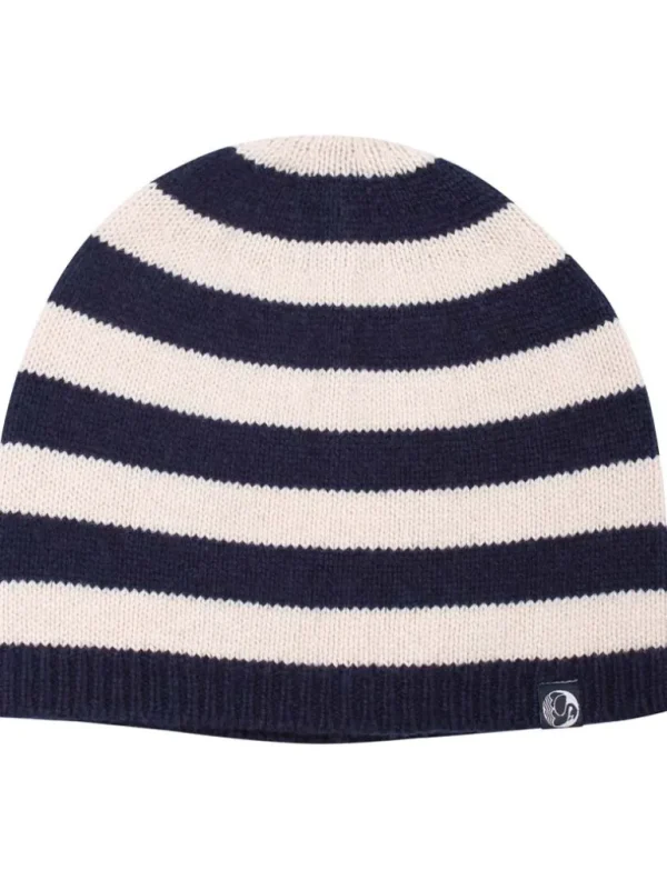 Danefæ Danecountry Wool Beanie Dark Navy/Light Beige | Dame Huer
