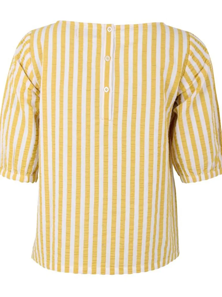 Danefæ Danecremant Searsucker Shirt Faded Yellow/Chalk | Dame Skjorter