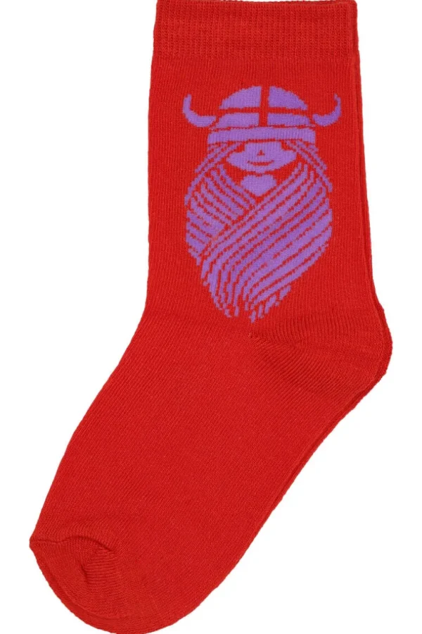 Danefæ Danedanmark Kids Socks Bright Red FREJA | Børn Strømper