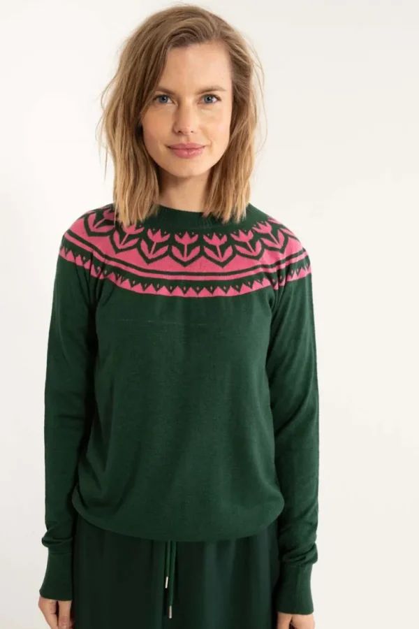 Danefæ Danedoris Wool Sweater Dark Forest | Dame Strik