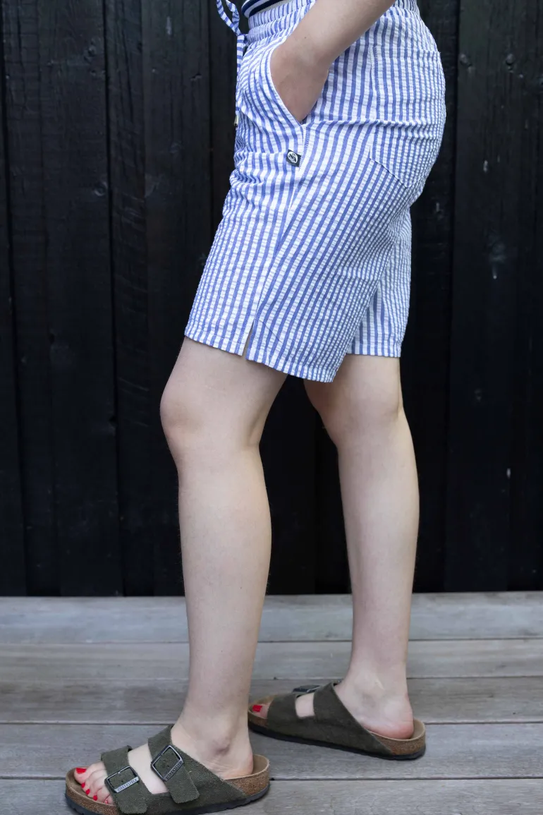 Danefæ Danegames Searsucker Shorts Dk Navy/Chalk | Dame Shorts