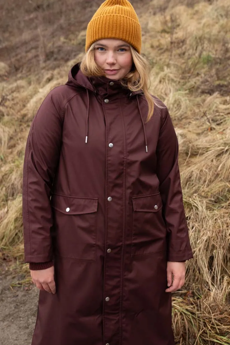 Danefæ Danegarden Raincoat Dark Bordeaux | Dame Regnfrakker