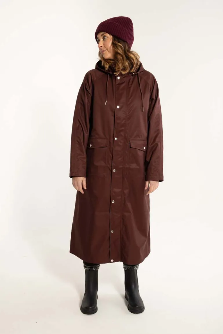 Danefæ Danegarden Raincoat Dark Bordeaux | Dame Regnfrakker