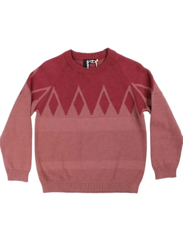 Danefæ Daneheaven Sweater Red wine/Beige Rose | Børn Strik