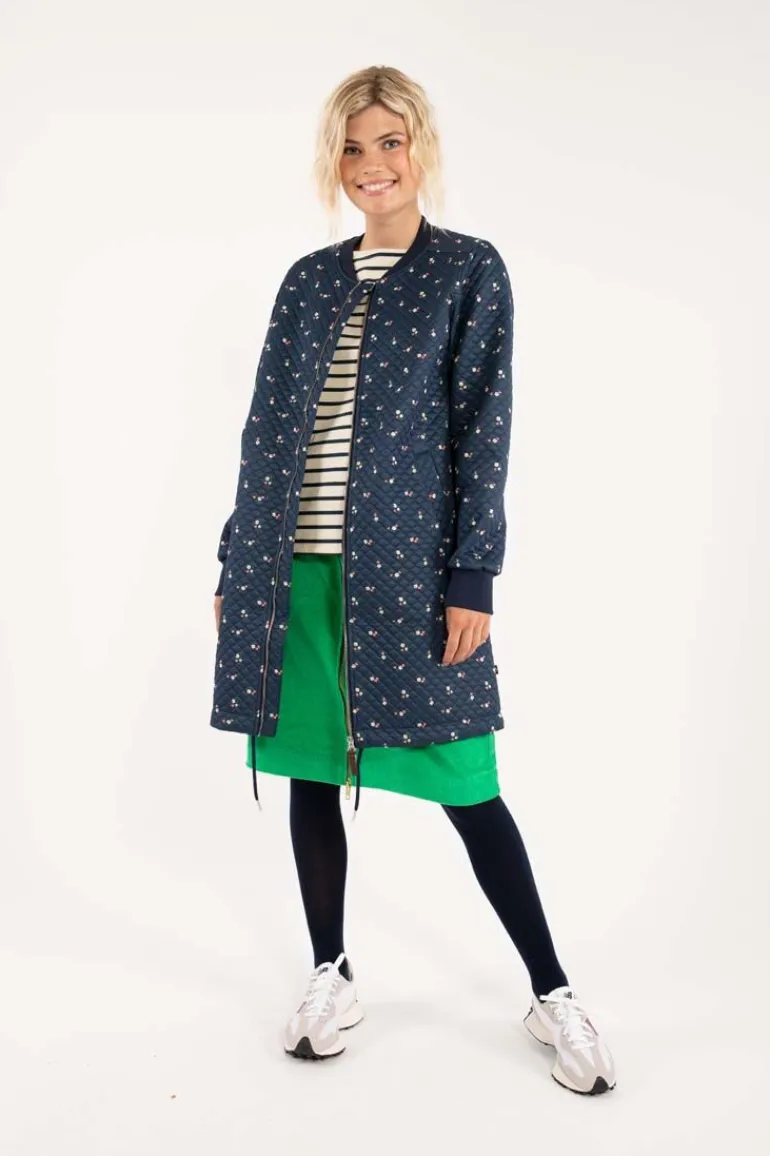 Danefæ Danehella Thermo Coat Navy MINI FLOWER | Dame Termotøj
