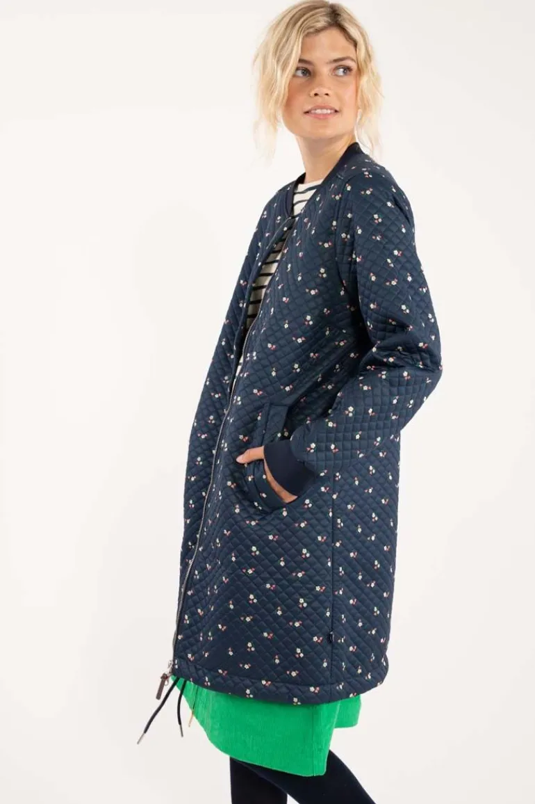 Danefæ Danehella Thermo Coat Navy MINI FLOWER | Dame Termotøj