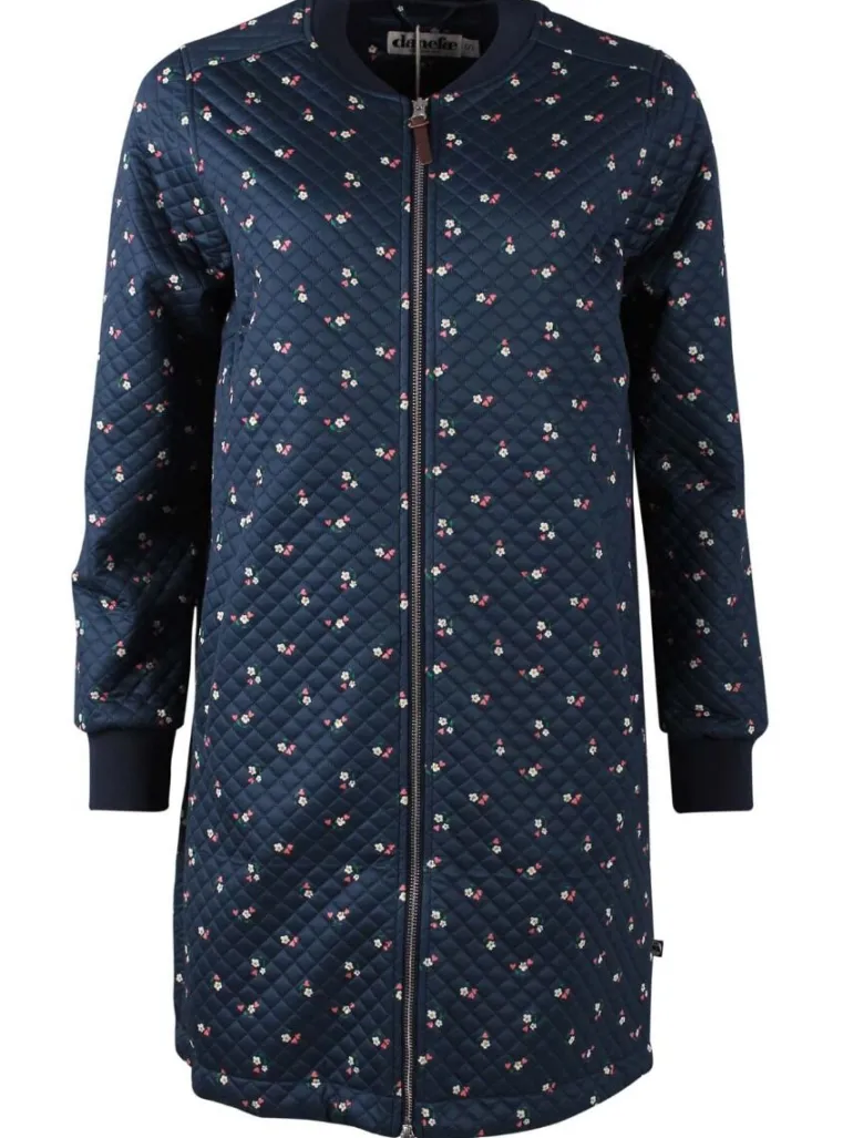 Danefæ Danehella Thermo Coat Navy MINI FLOWER | Dame Termotøj